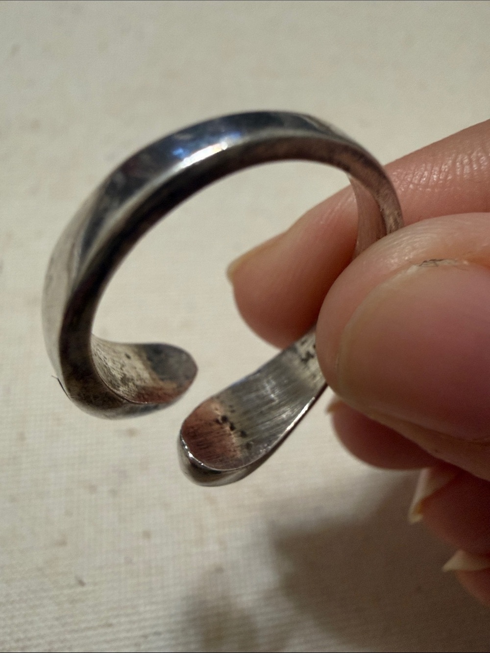 Sterling Silver 925 Mexico Unmarked but tested Black Inlay Ring size 8.25 - Picture 6 of 11